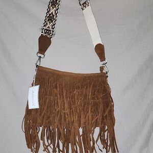 Jen & Co Brown Fringe Crossbody Bag